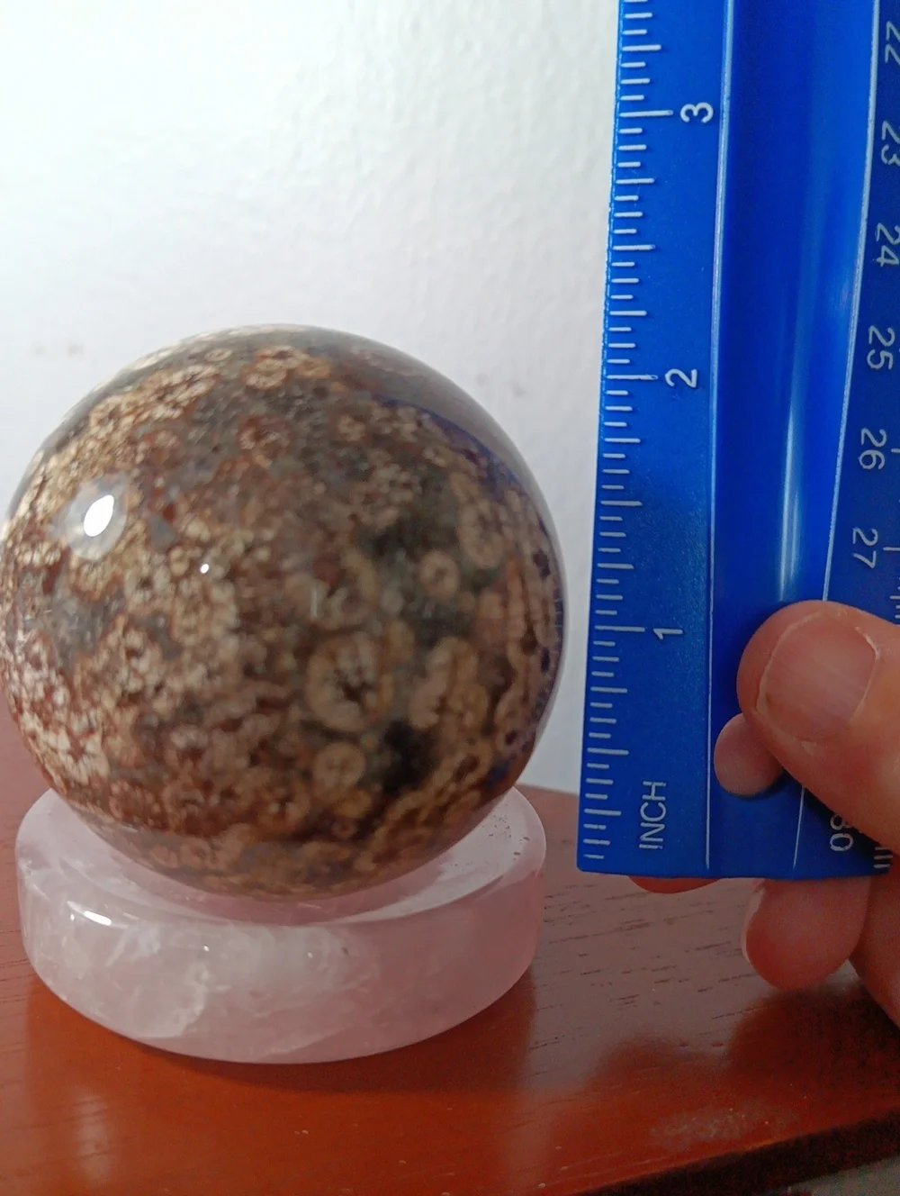 Polished Russian Flower Agate Crystal Sphere
